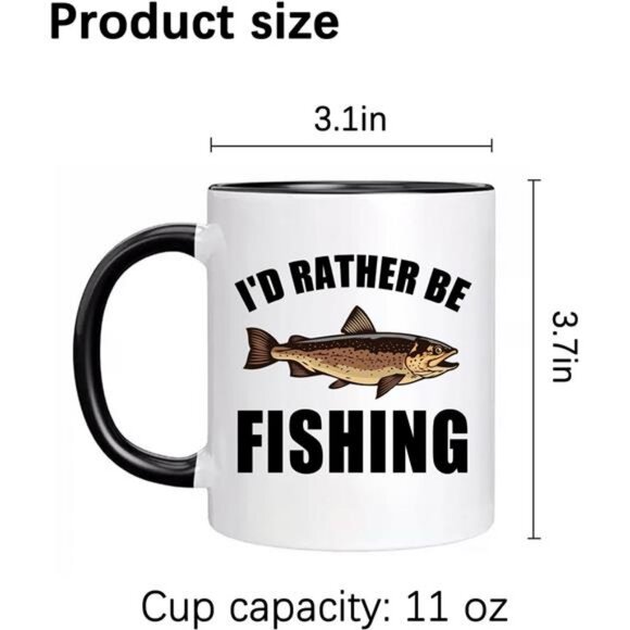 Ceramic Mug Novelty Cup - Funny Gift for Father's Day Fishing Lovers or Men Him - Picture 3 of 8